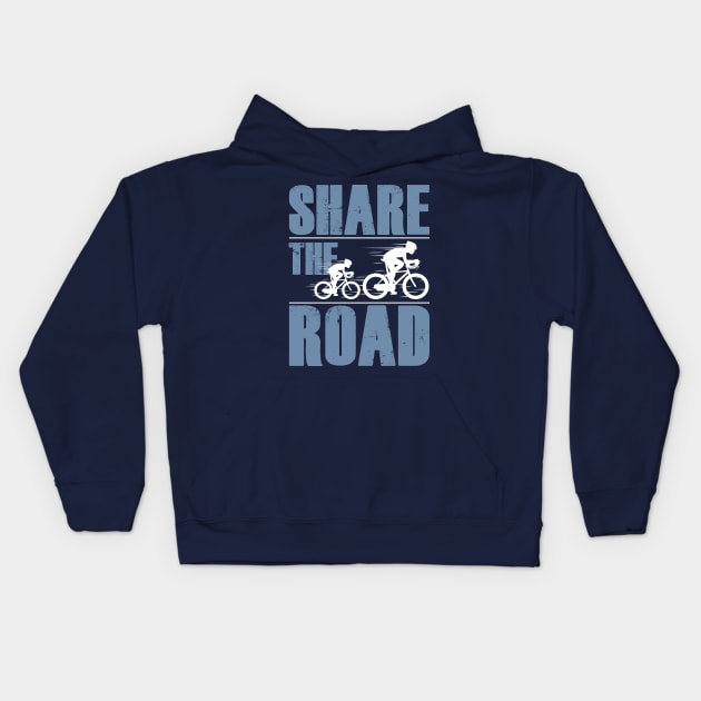 Share the Road with Cyclists Kids Hoodie by jslbdesigns